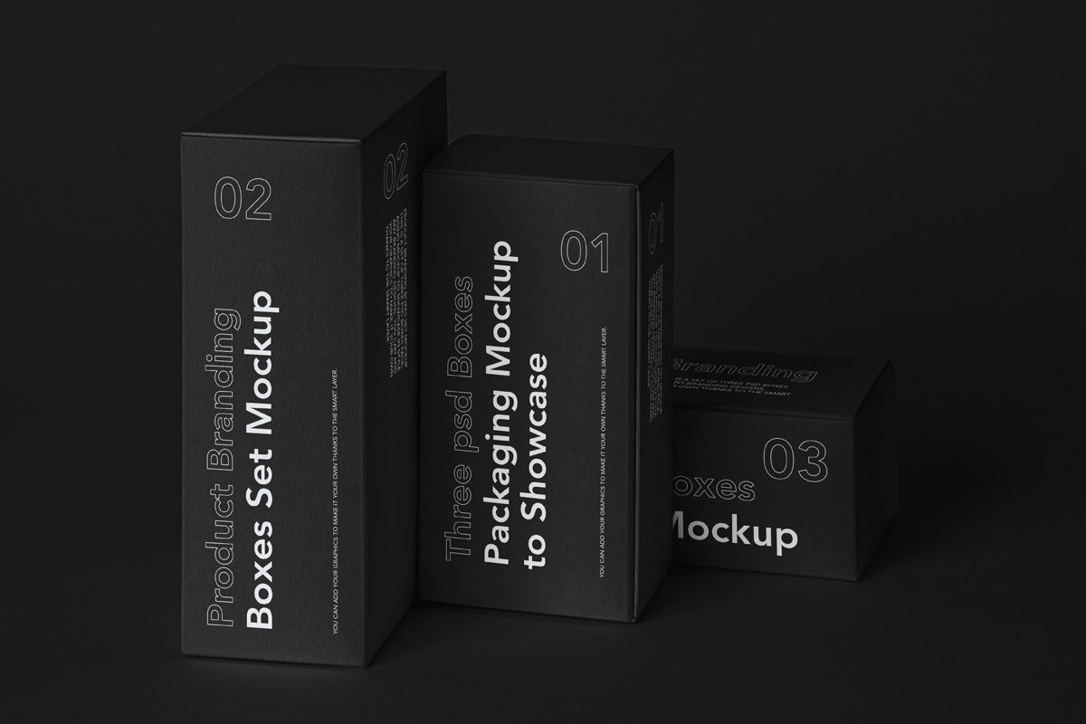 Free Box Psd Mockup Product Branding Set