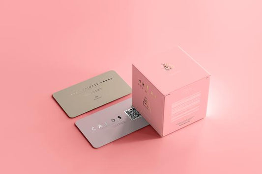 Free Box With Business Cards Mockup Psd