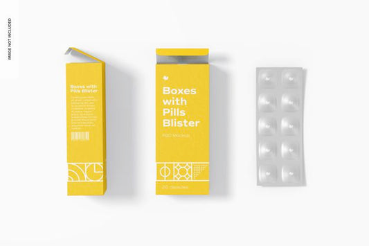 Free Boxes With Pills Blister Mockup Psd