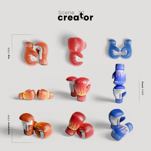 Free Boxing Gloves For Training Mock-Up Psd