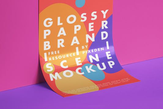 Free Branding Glossy Psd Paper Mockup