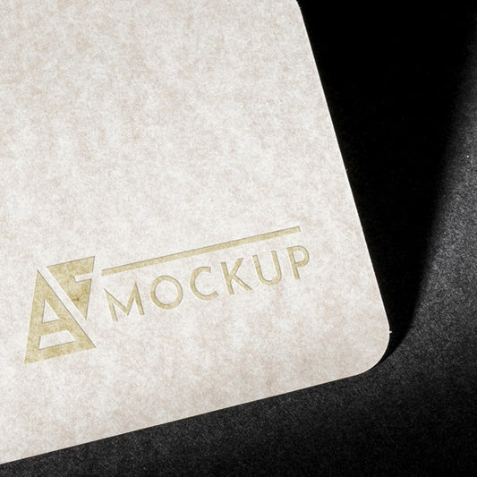Free Branding Identity Business Card Mock-Up Close-Up Psd