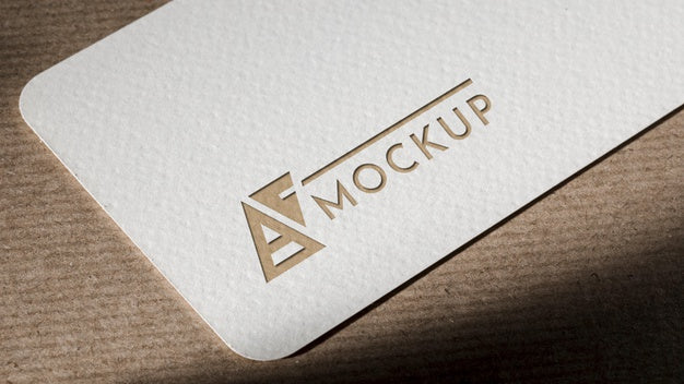 Free Branding Identity Business Card Mock-Up On Brown Background Psd