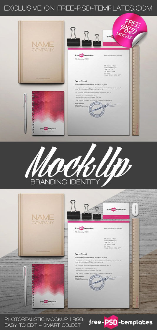 Free Branding Identity Mock-Up In Psd