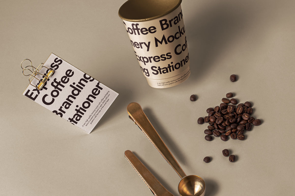 Free Branding Psd Coffee Set Mockup