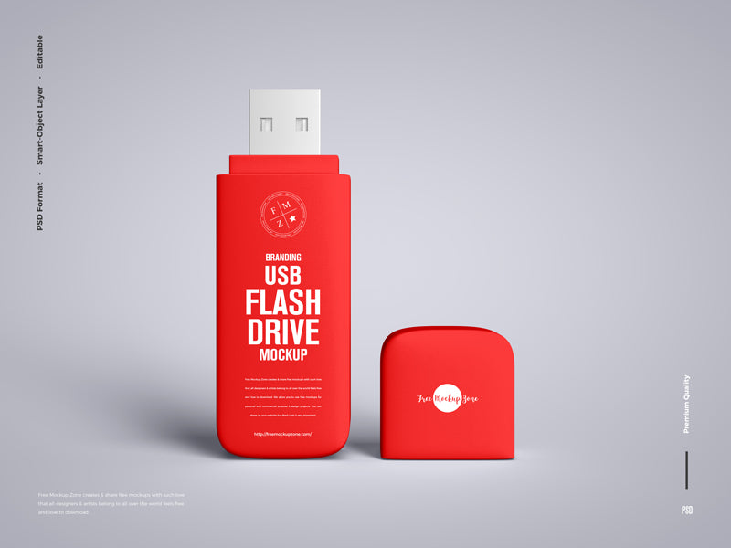 Free Branding Usb Flash Drive Mockup