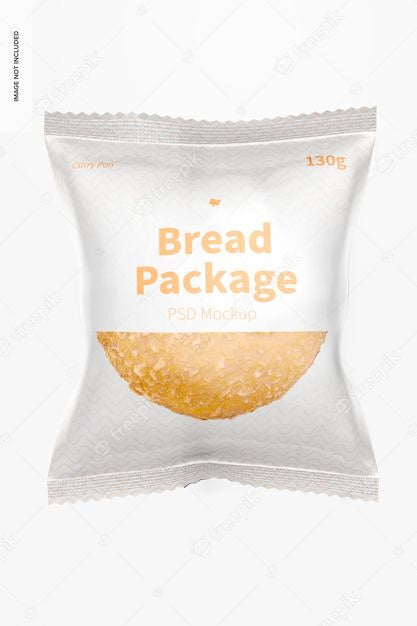 Free Bread Package Mockup, Front View Psd