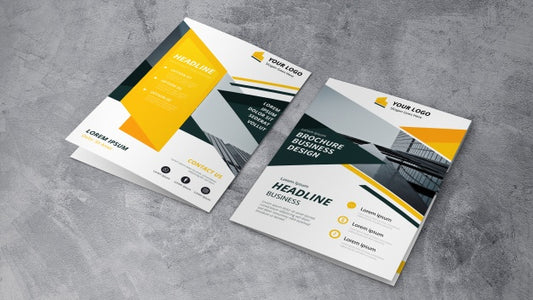 Free Brochure Mockup Of Two Psd