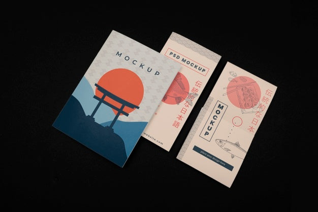 Free Brochure Mockup With Japanese Inspiration Psd