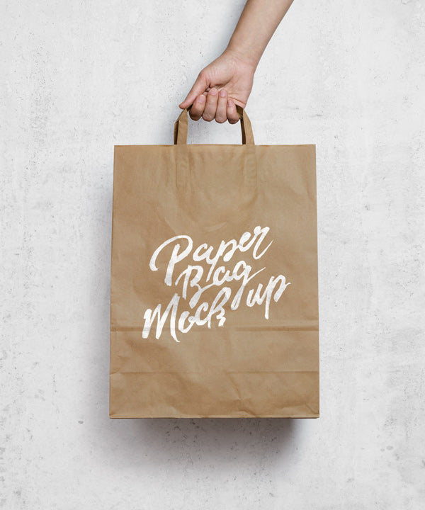 Free Brown Paper Bag Mockup