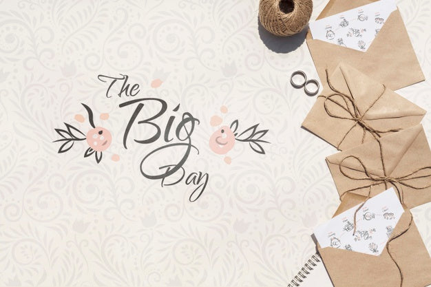 Free Brown Paper Envelopes With My Big Day Quote Lettering Psd
