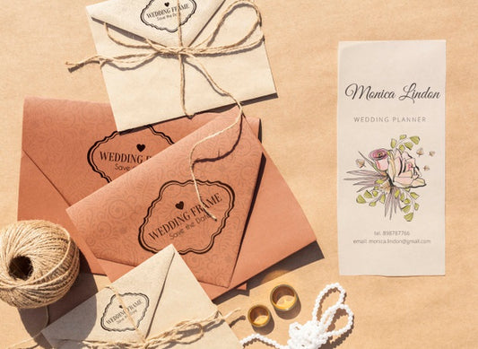 Free Brown Paper Envelopes With Wedding Invitations Psd