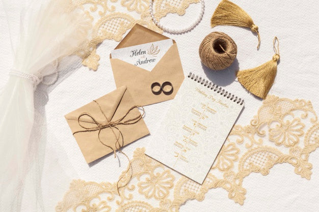 Free Brown Paper Envelopes With Wedding Rings Psd