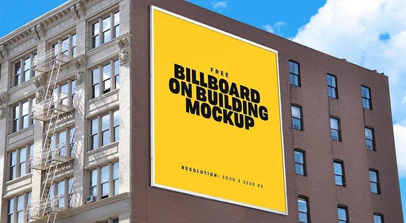 Free Building Billboard Mockup Psd