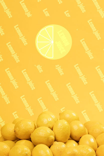 Free Bunch Of Organic Lemons With Mock-Up Psd