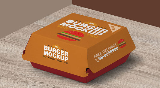 Free Burger Packaging Mockup Psd