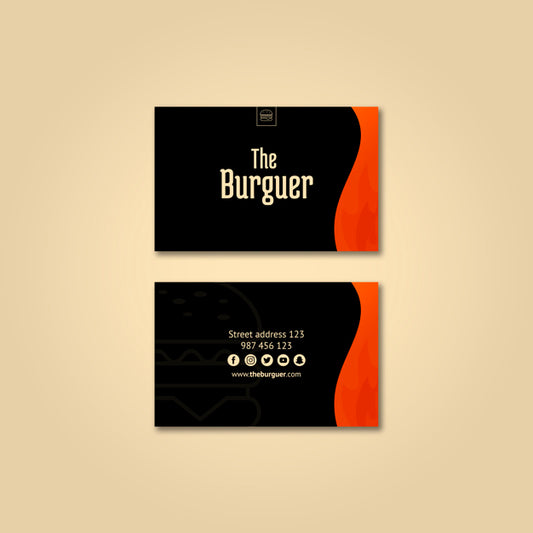 Free Burguer Business Card Mockup Psd