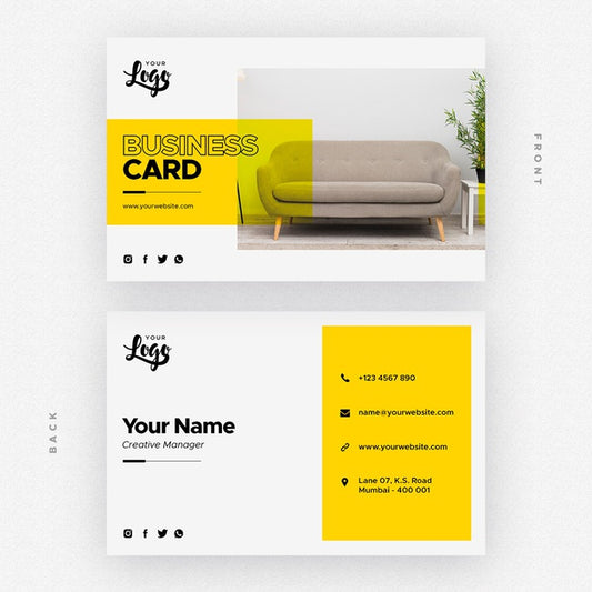 Free Business Card For Furniture And Home Decor Company Psd