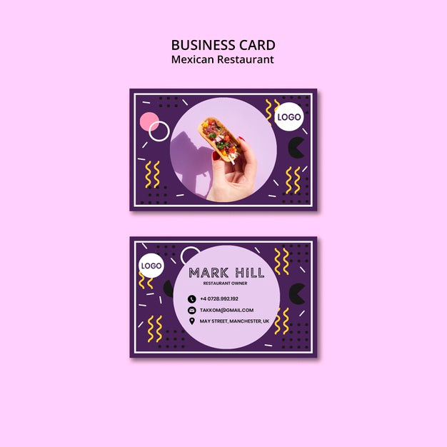 Free Business Card Mexican Food Restaurant Psd
