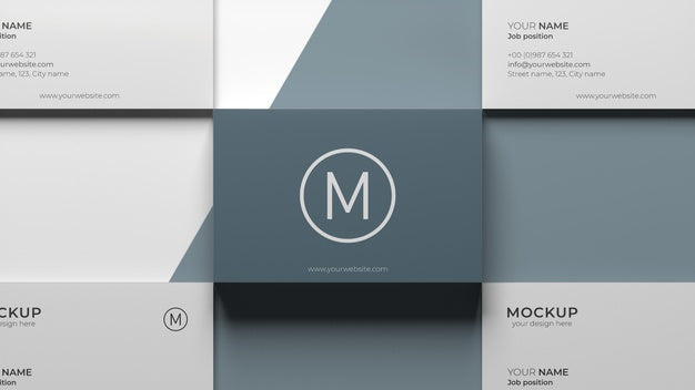 Free Business Card Mock-Up Arrangement Psd