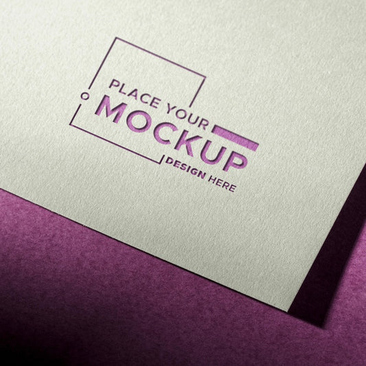 Free Business Card Mock-Up On Violet Background Psd
