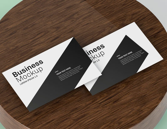 Free Business Card Mock-Up On Wooden Board Psd