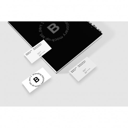Free Business Card Mock Up With Note Book Psd