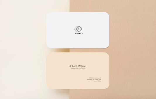 Free Business Card Mockup, Front And Back Side, Flat Lay Psd