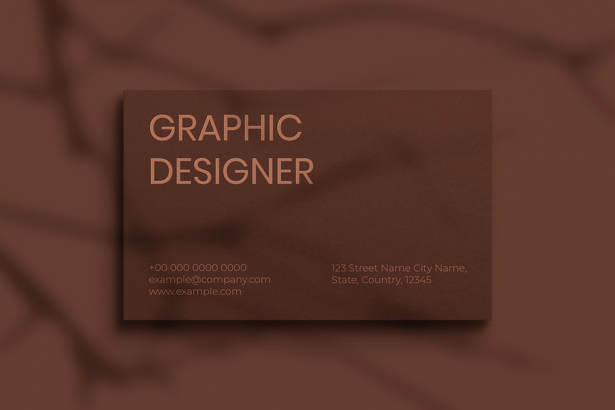 Free Business Card Mockup Psd In Brown Tone