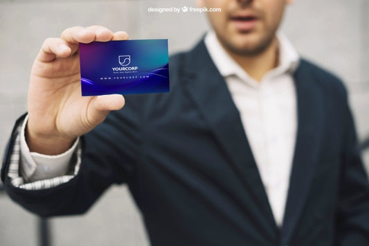 Free Business Card Mockup With Businessman Psd