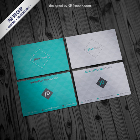 Free Business Card Mockup With Geometric Pattern Psd