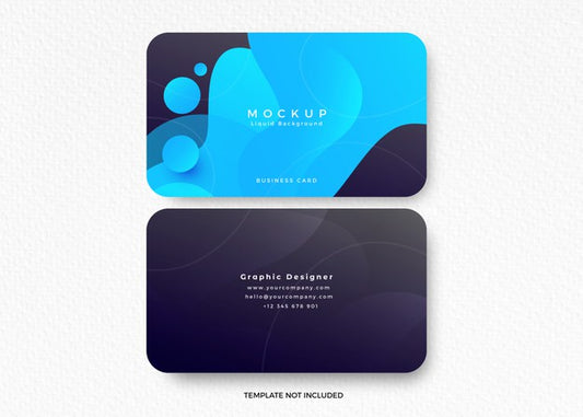 Free Business Card Mockup With Liquid Design Psd