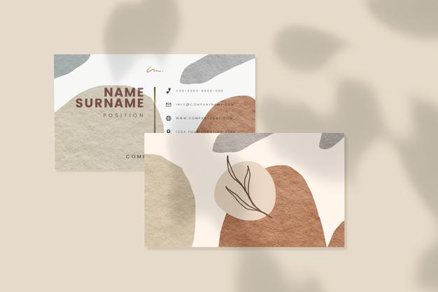 Free Business Card Mockup With Shadows Psd