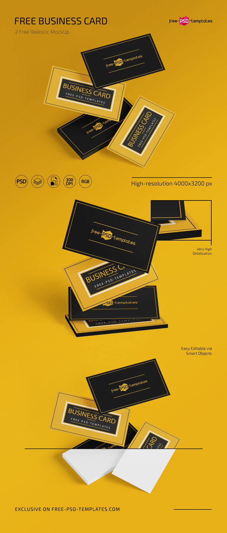 Free Business Card Mockups In Psd – CreativeBooster