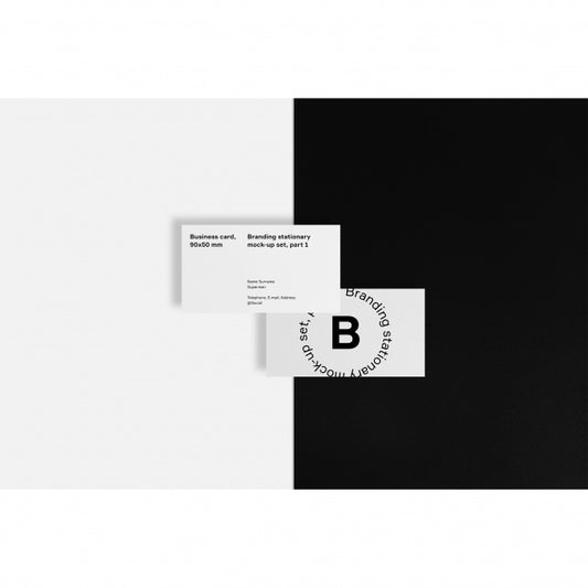 Free Business Card On Black And White Background Mock Up Psd