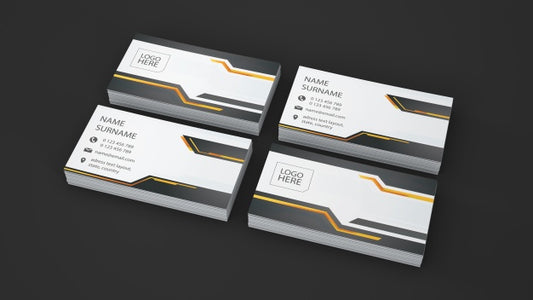 Free Business Card Showcase Of Four Stacks Psd