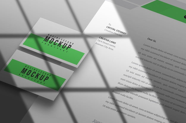 Free Business Card With Letterhead Mockup Design Psd Psd