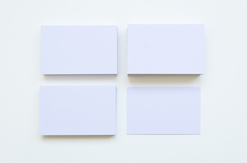Free Empty Blank White Business Cards Photo Mockup