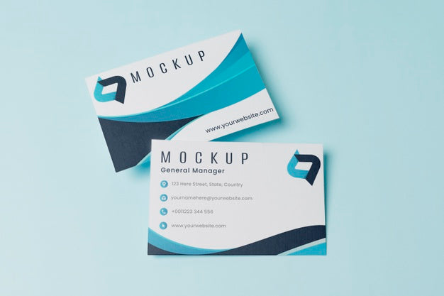 Free Business Cards Mock-Up Top View Psd