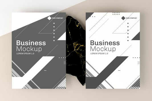 Free Business Cards Mock-Up Top View Psd