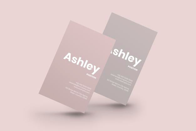 Free Business Cards Mockup In Pink Tone With Front And Rear View Psd