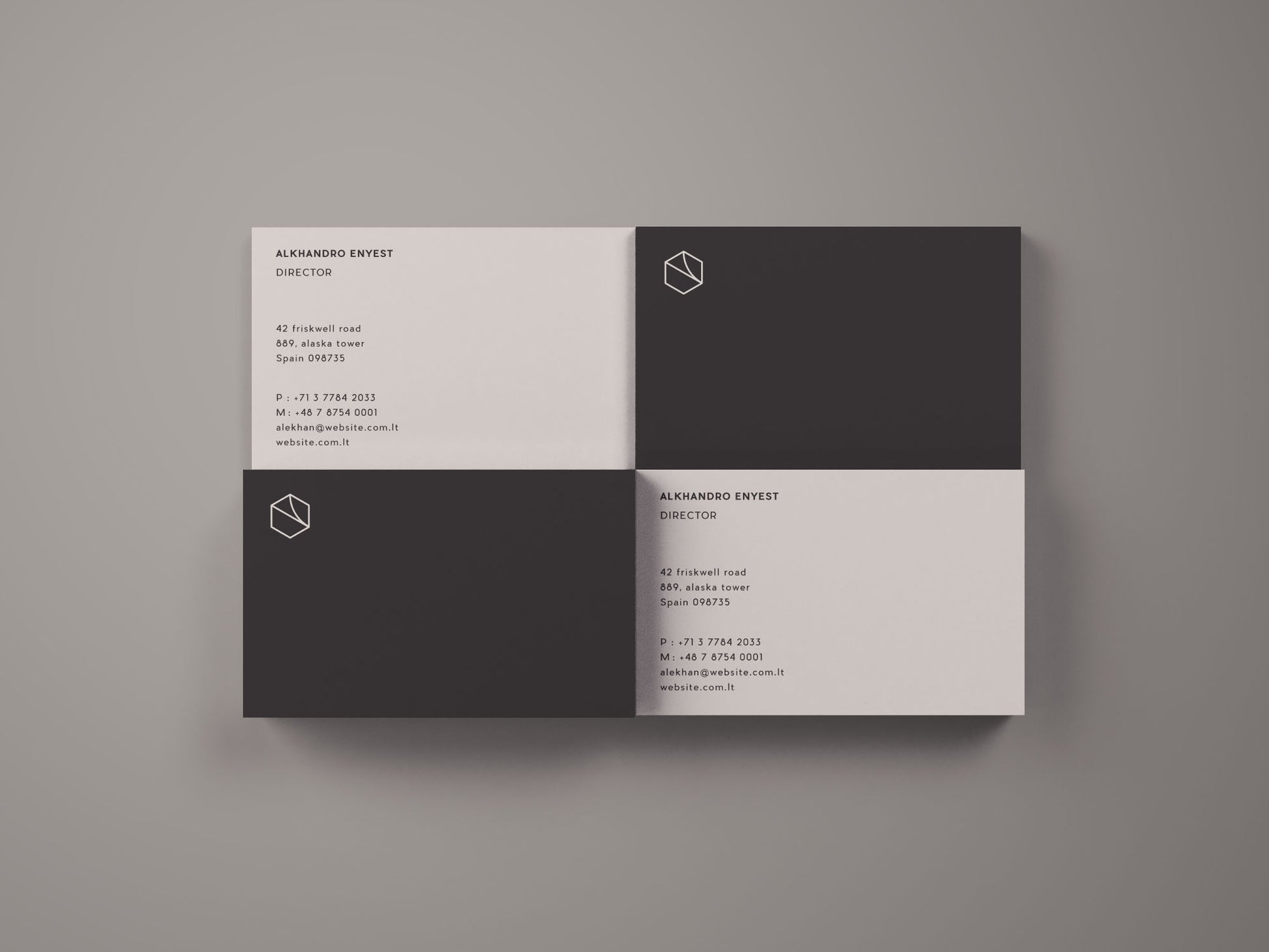 Free Business Cards Mockup Top View