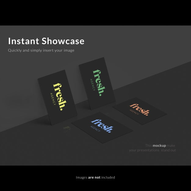 Free Business Cards On Black Wall Mock Up Psd