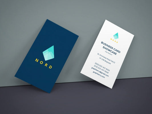 Free Business Cards On Wall Mockup