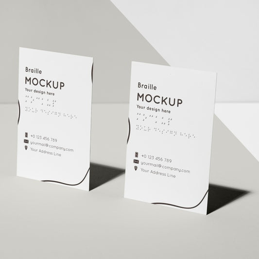 Free Business Cards With Embossed Braille Mock-Up Psd