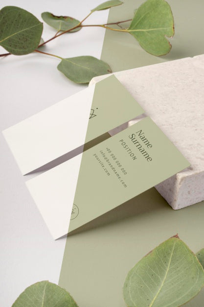 Free Business Cards With Leaves Psd
