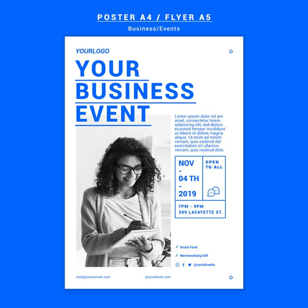 Free Business Event Poster Template Psd – CreativeBooster