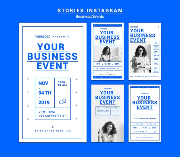 Free Business Event Stories Instagram Pack Psd