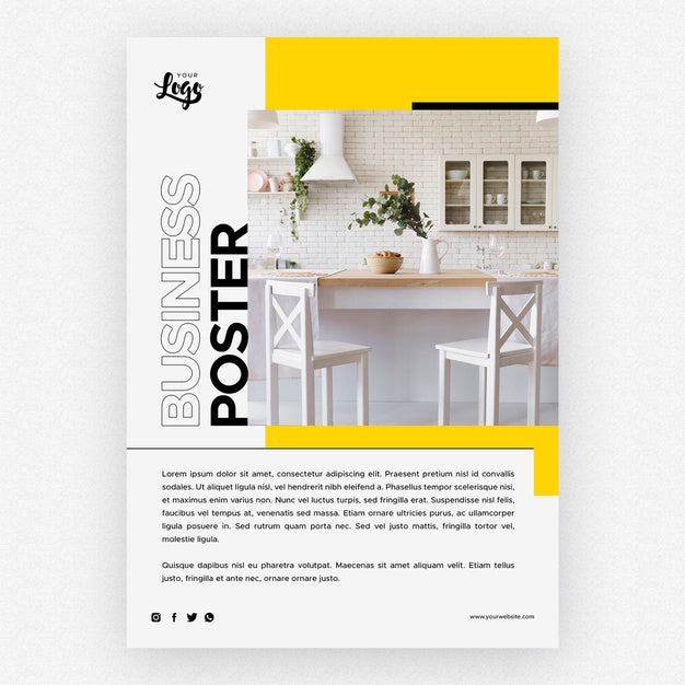 Free Business Poster Template With Kitchen Home Decor Psd