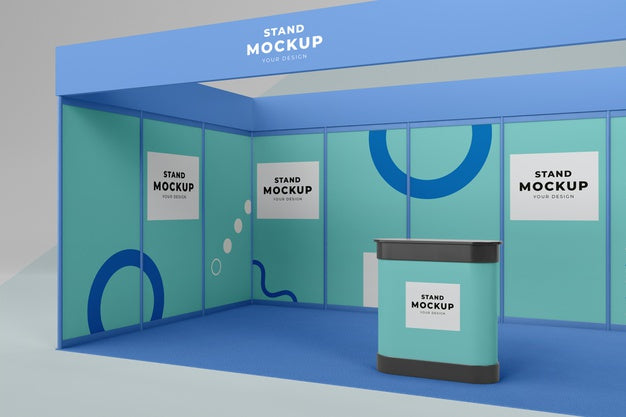 Free Business Stand And Booth Mock-Up Psd